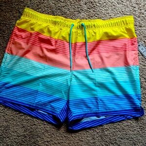 2XL size- Quick dry stretch vibrant swimming shorts- men’s swimwear, plus size